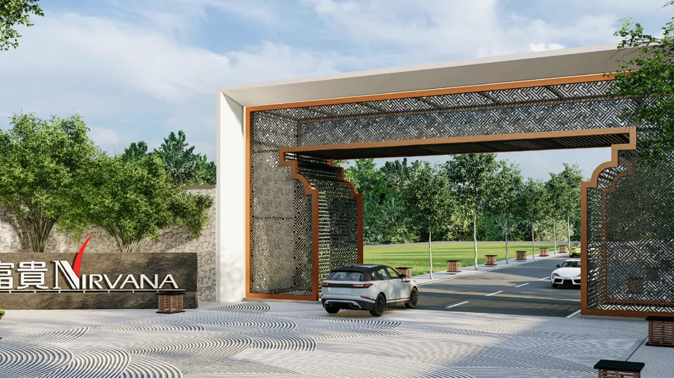 Official reference visual of the main entrance at Nirvana Memorial Park Ijok