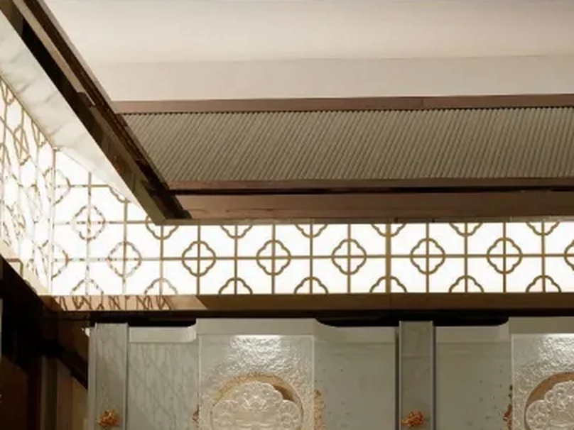 Official e-book detail of the Bowing Water design and illuminated latticework in The Sky