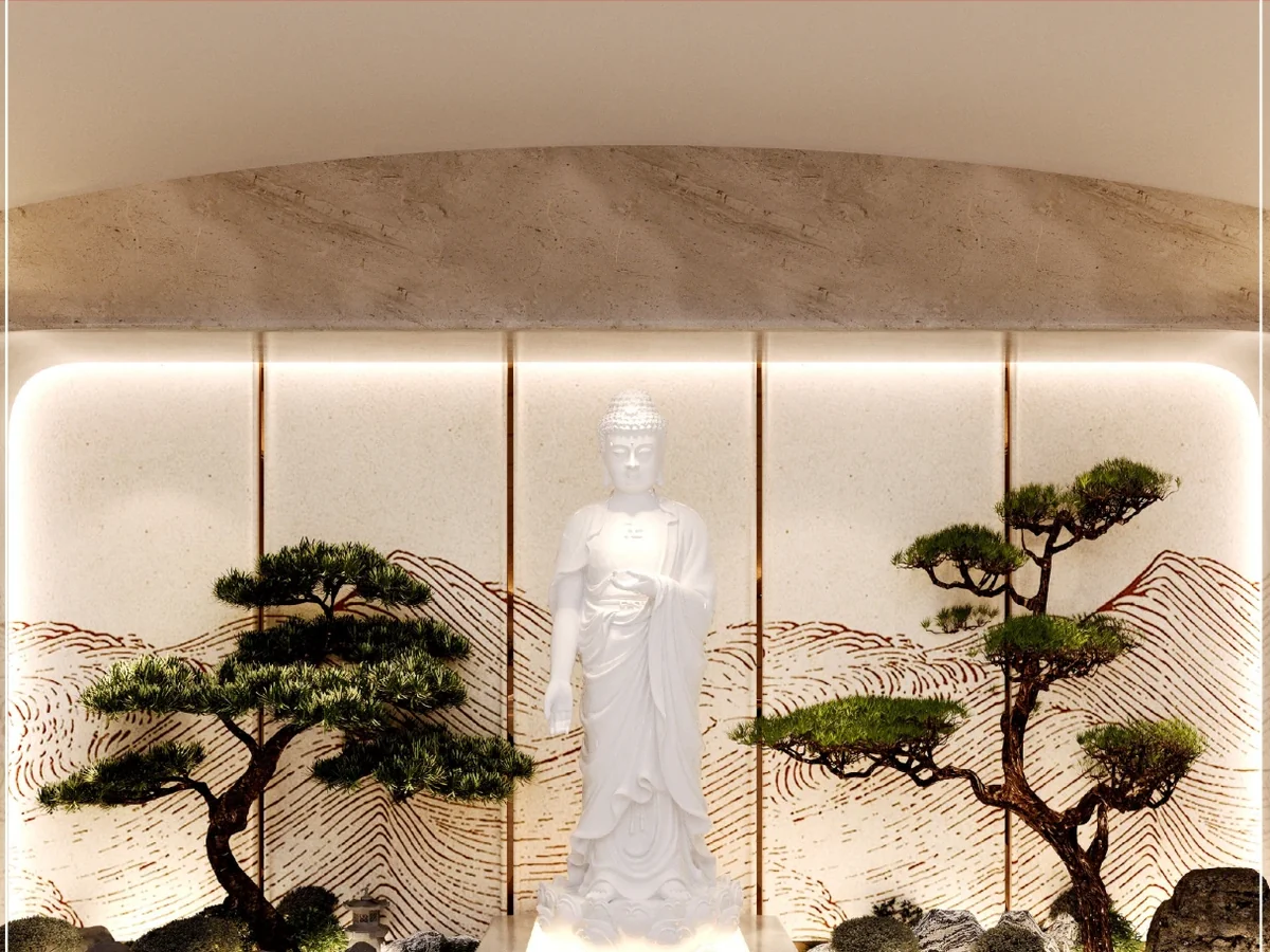 Official reference visual of the Buddha setting in Nexus Columbarium at Nirvana 3