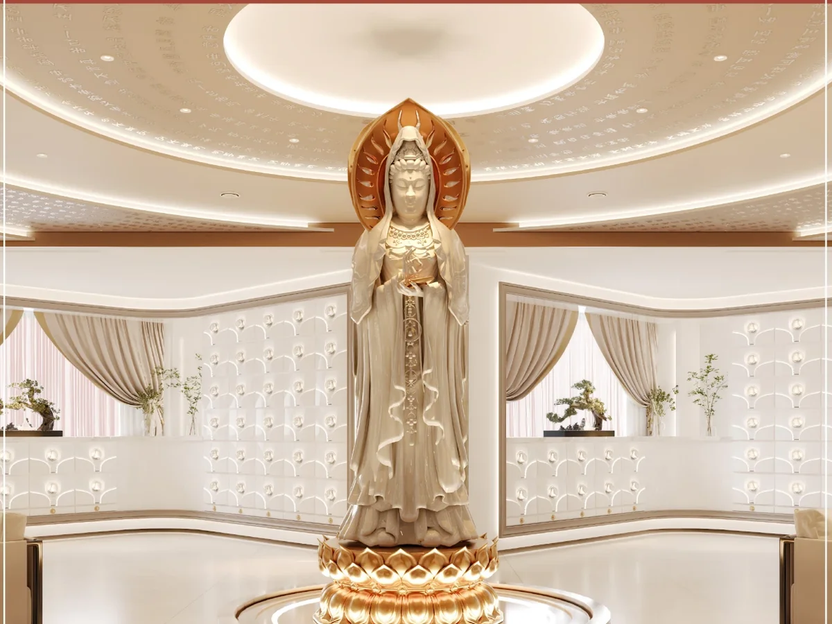 Official reference visual of the Avalokitesvara-inspired Venus Columbarium at Nirvana 3